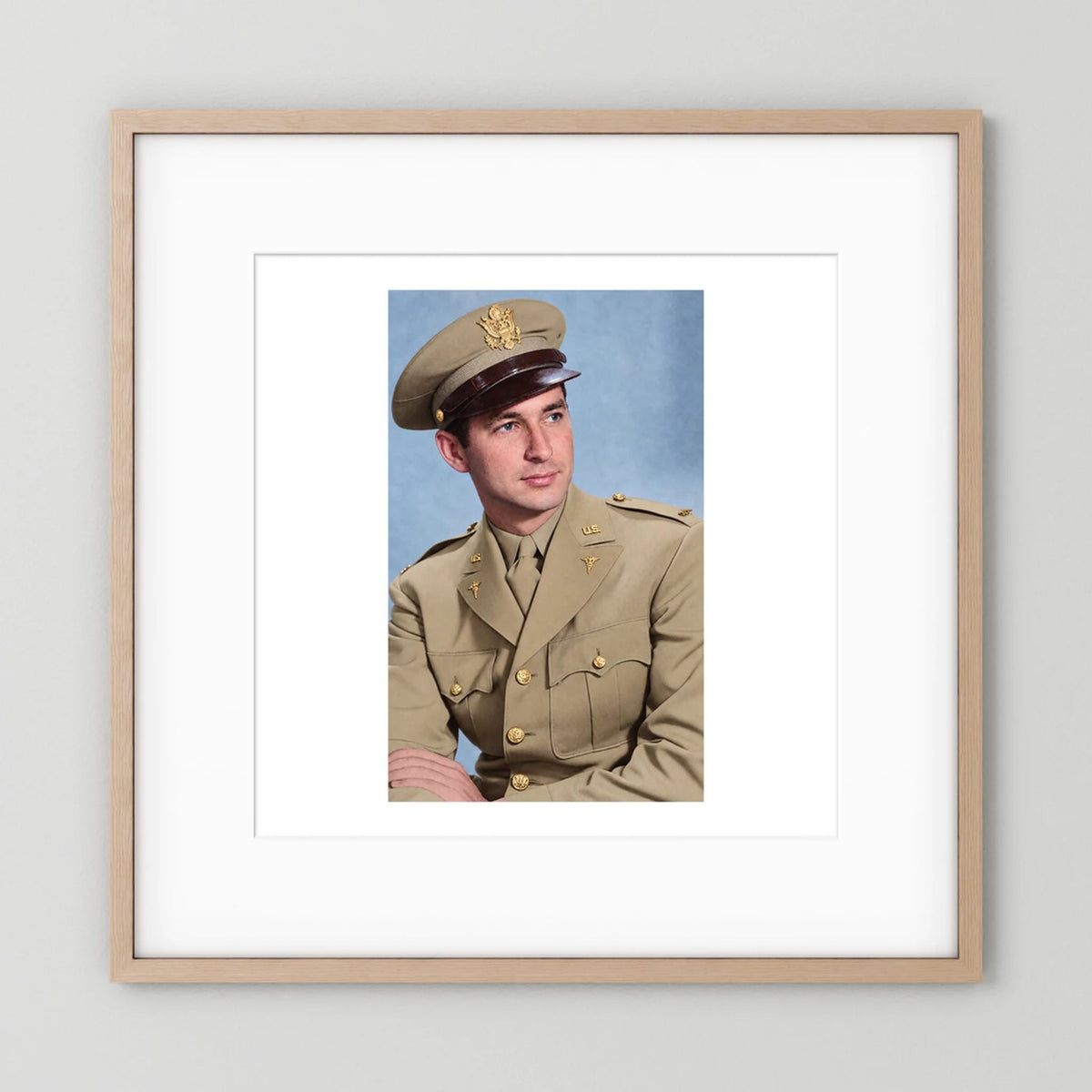 Lt. McCoy, US Army Medical Corps, 1943 — photograph presentation mockup