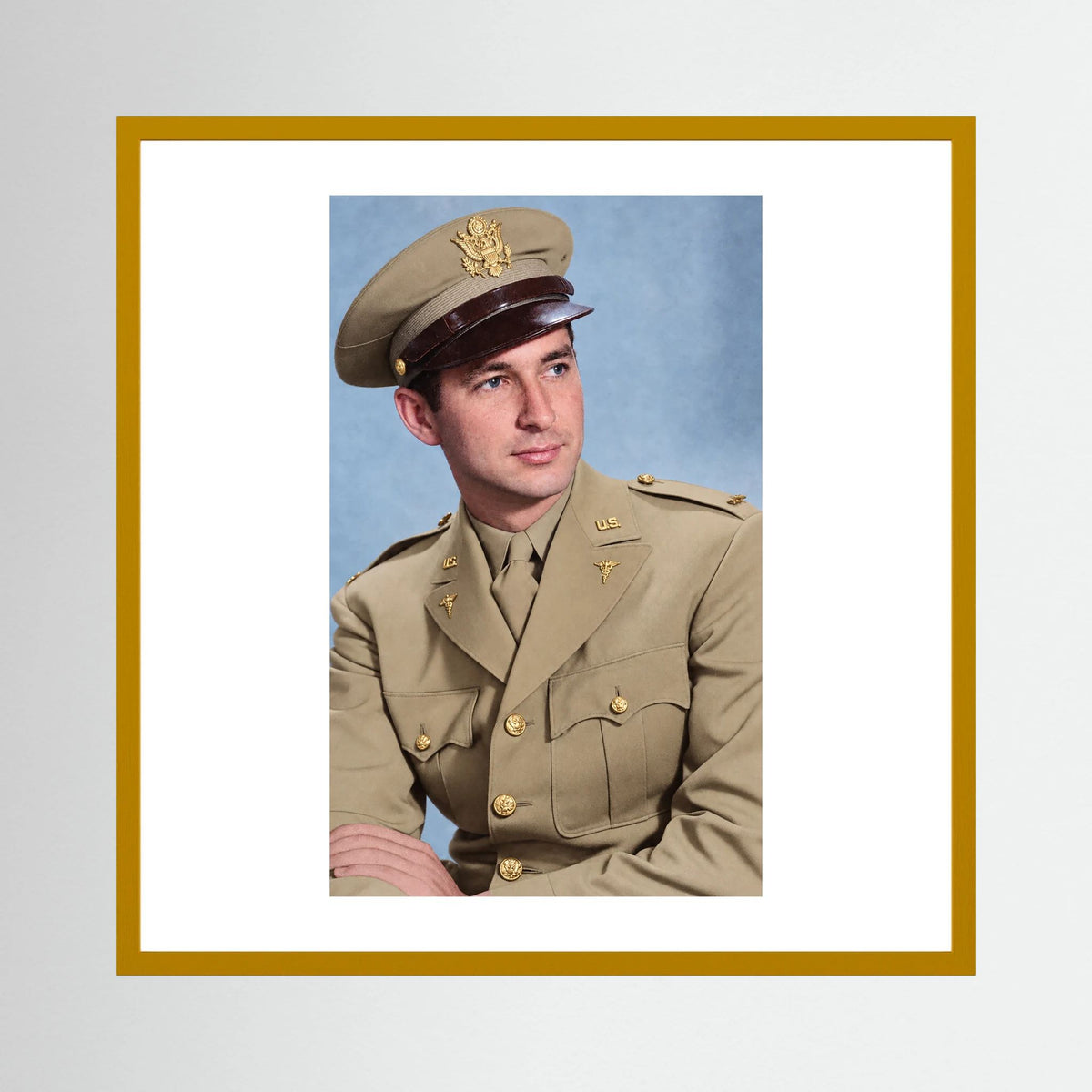 Lt. McCoy, US Army Medical Corps, 1943 — photograph presentation mockup