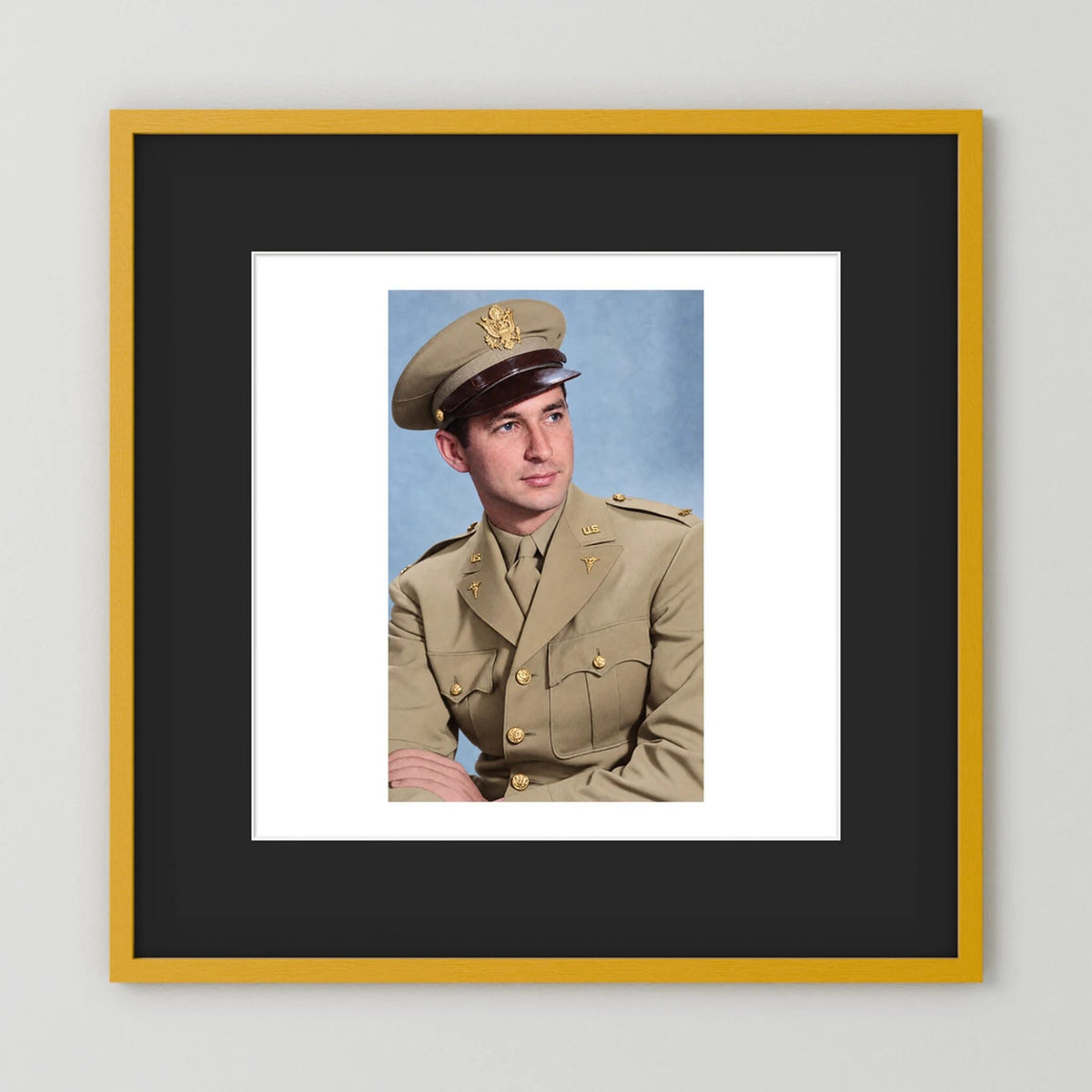 Lt. McCoy, US Army Medical Corps, 1943 — photograph presentation mockup