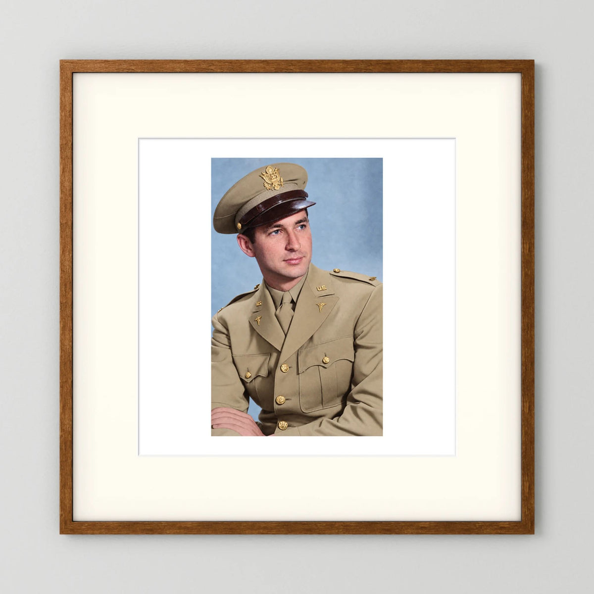 Lt. McCoy, US Army Medical Corps, 1943 — photograph presentation mockup