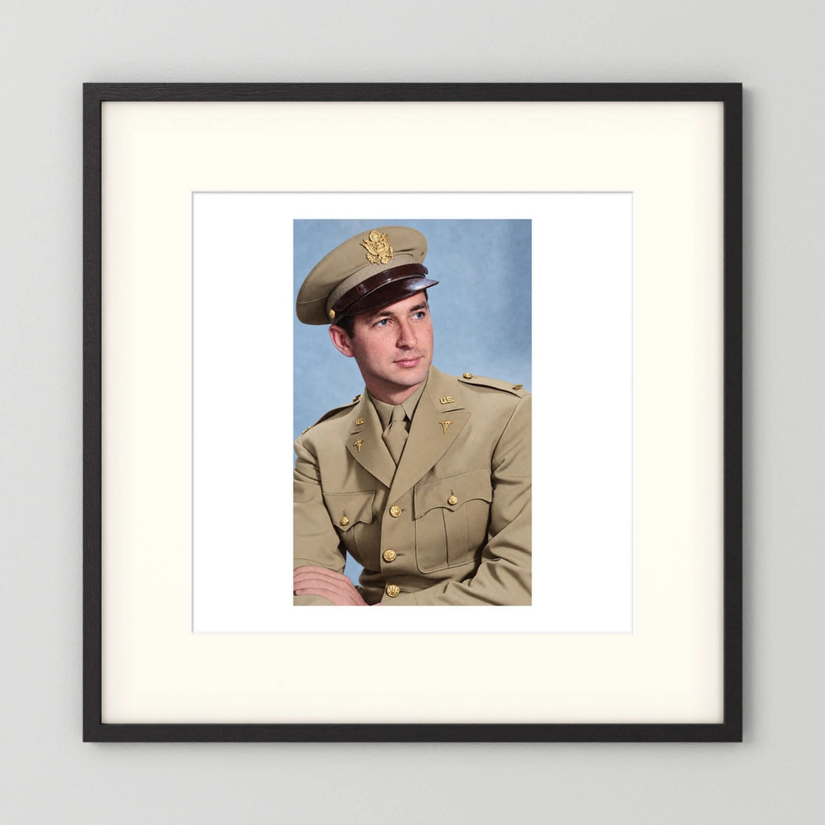 Lt. McCoy, US Army Medical Corps, 1943 — photograph presentation mockup