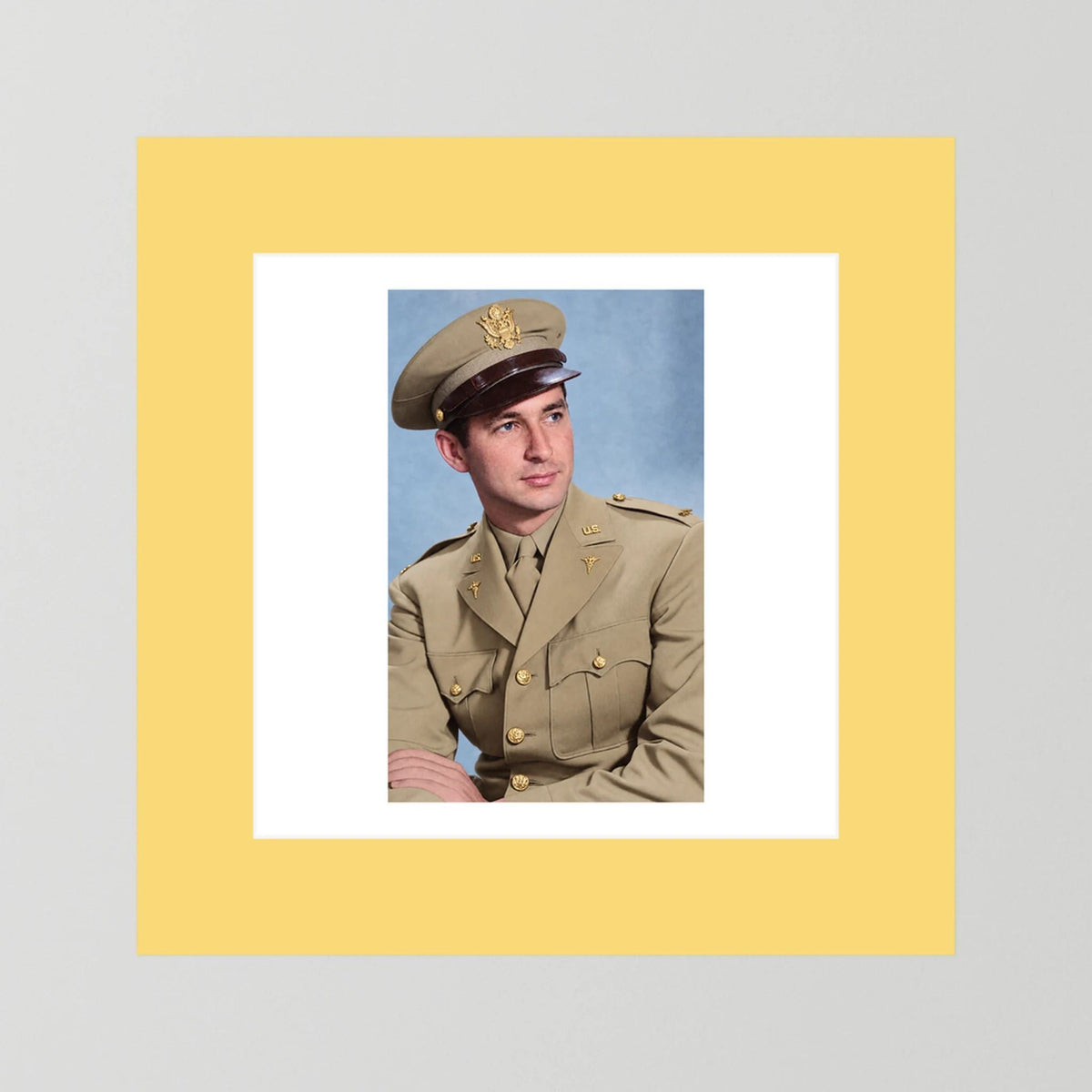 Lt. McCoy, US Army Medical Corps, 1943 — photograph presentation mockup