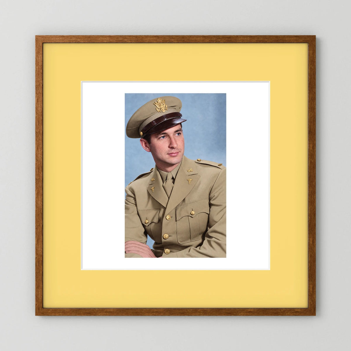 Lt. McCoy, US Army Medical Corps, 1943 — photograph presentation mockup