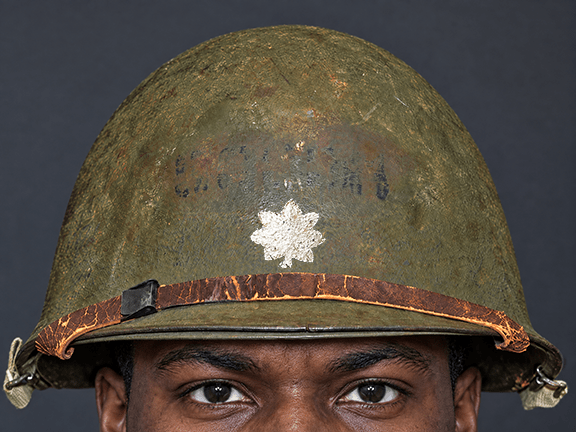 Photograph of M1 Helmet, United States Army, Navy, Marines. WW2, all ranks