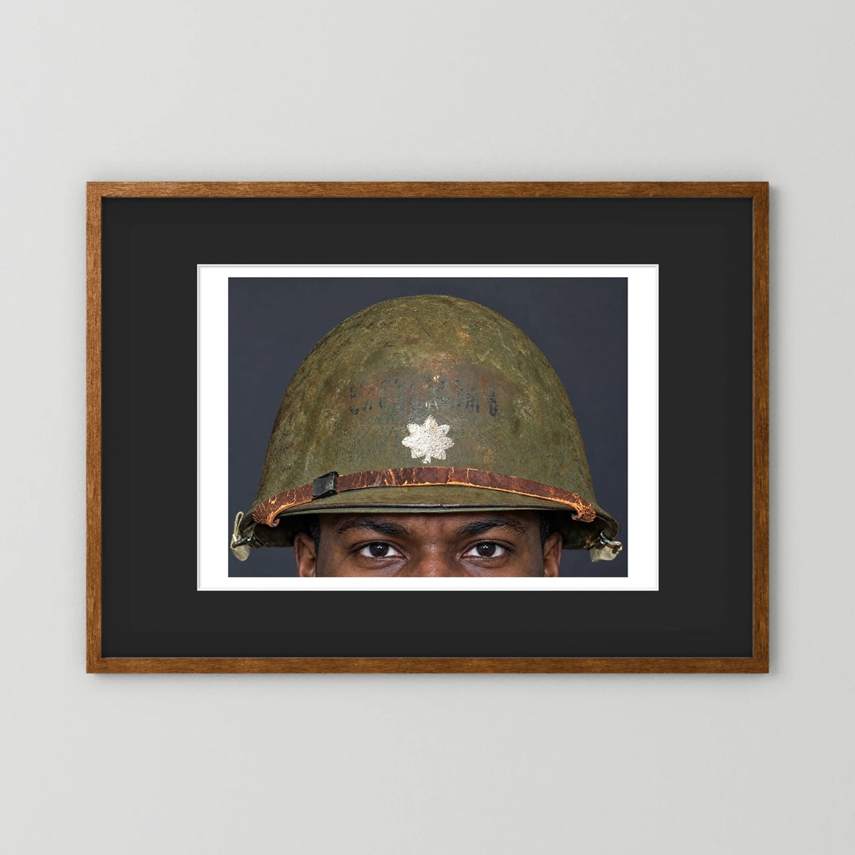 M1 Helmet, United States Army, Navy, Marines. WW2, all ranks — photograph presentation mockup