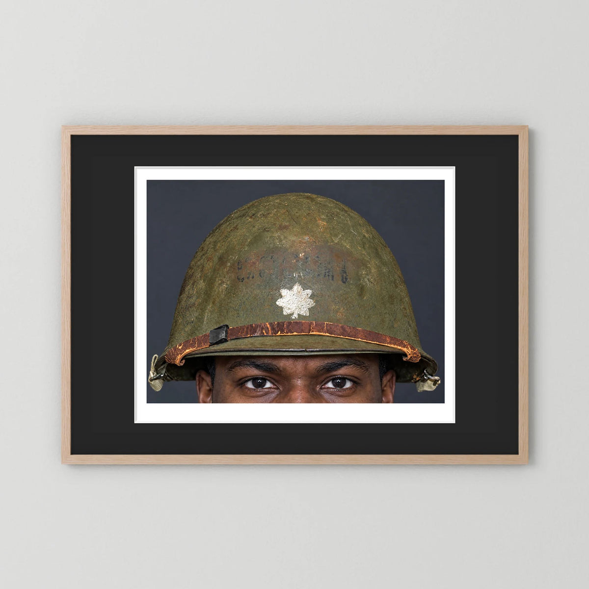 M1 Helmet, United States Army, Navy, Marines. WW2, all ranks — photograph presentation mockup