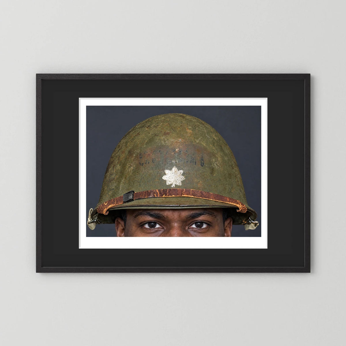 M1 Helmet, United States Army, Navy, Marines. WW2, all ranks — photograph presentation mockup