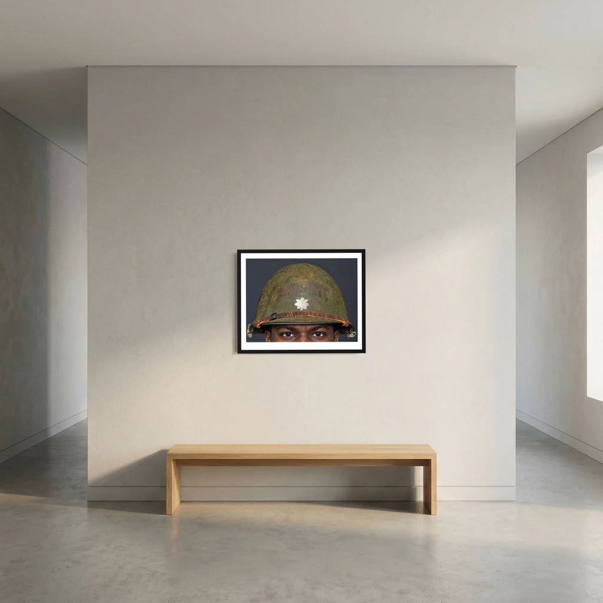 M1 Helmet, United States Army, Navy, Marines. WW2, all ranks — photograph presentation mockup