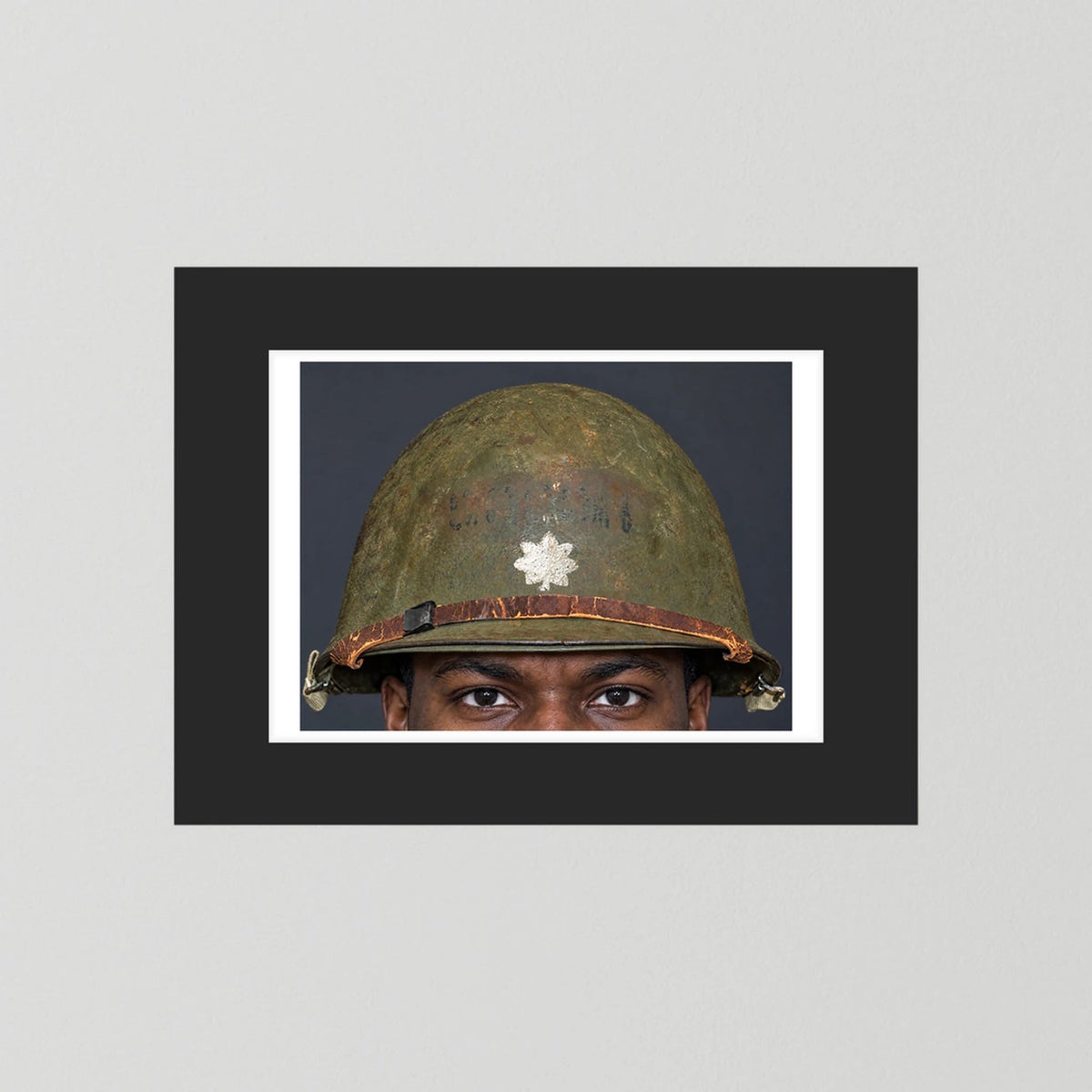 M1 Helmet, United States Army, Navy, Marines. WW2, all ranks — photograph presentation mockup