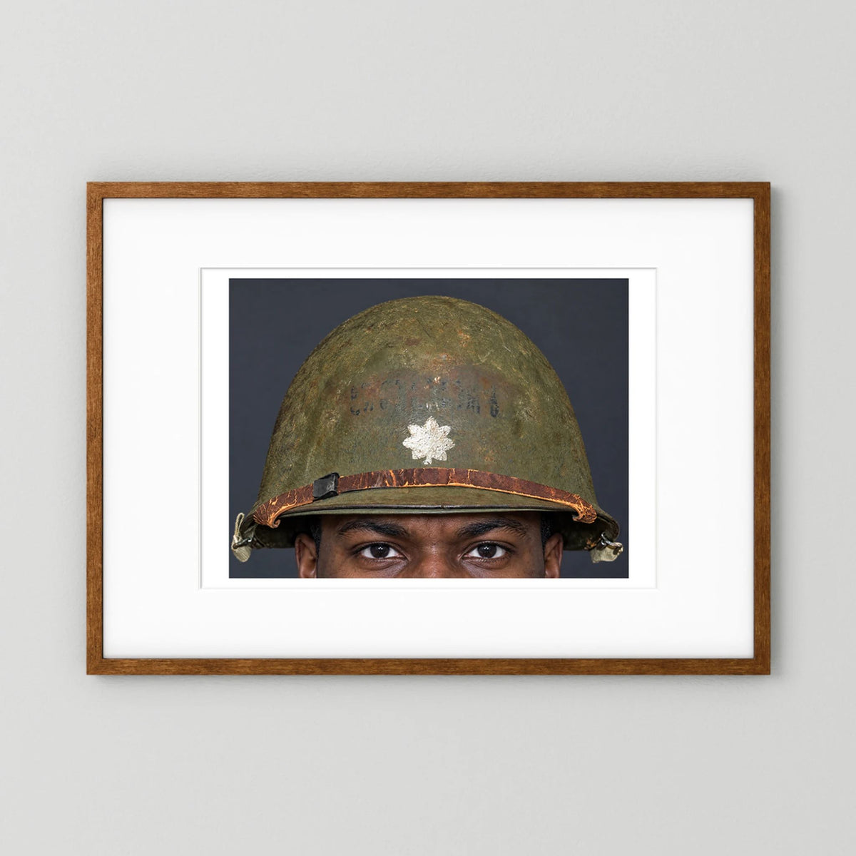 M1 Helmet, United States Army, Navy, Marines. WW2, all ranks — photograph presentation mockup