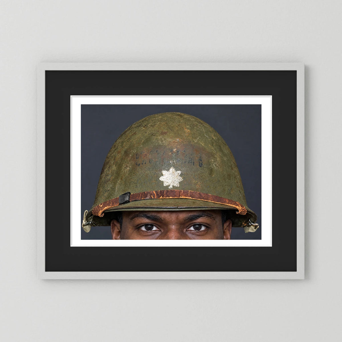 M1 Helmet, United States Army, Navy, Marines. WW2, all ranks — photograph presentation mockup
