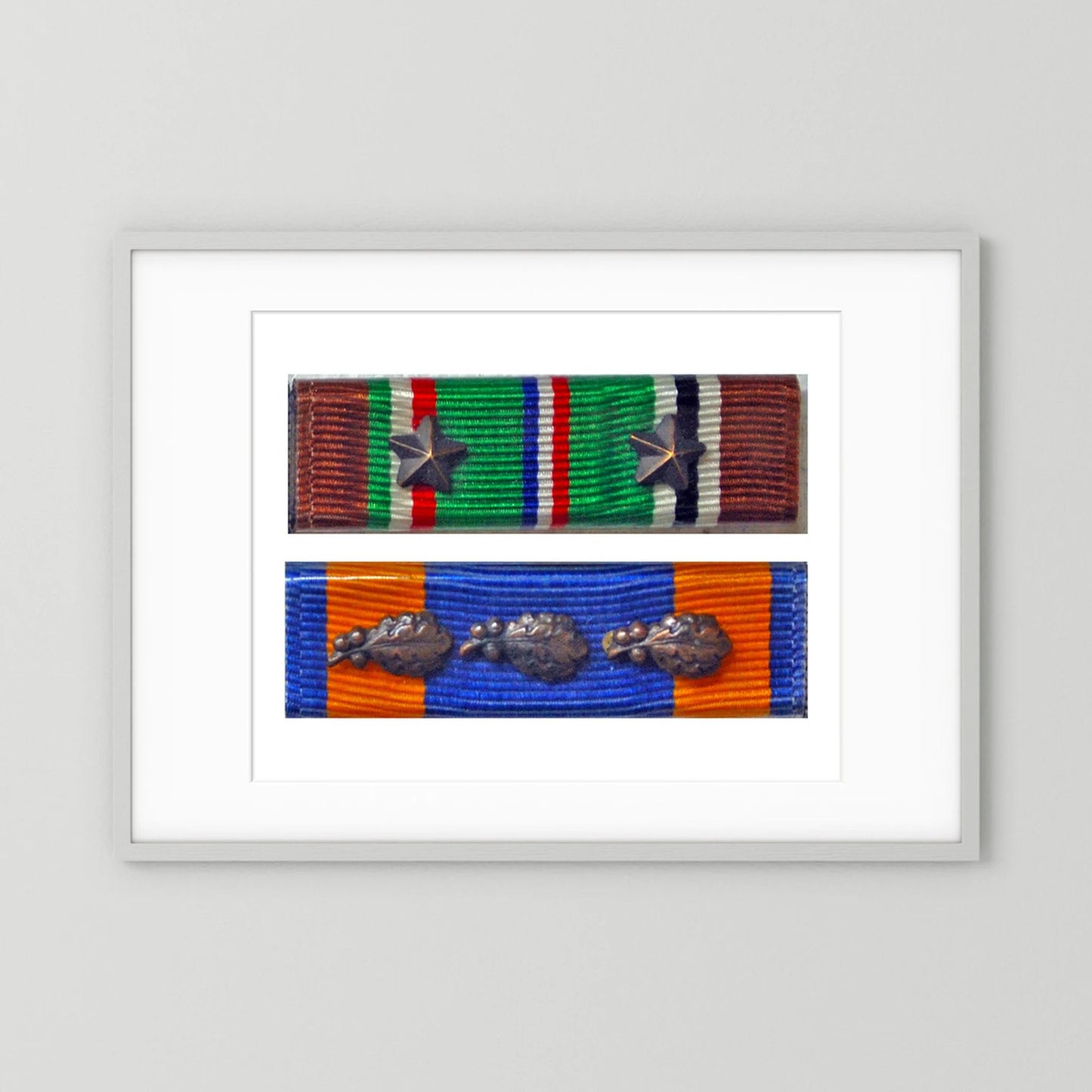 Medal Ribbons, US Army, WW2. ETO & US Air Medal. Photograph - Art goes to War