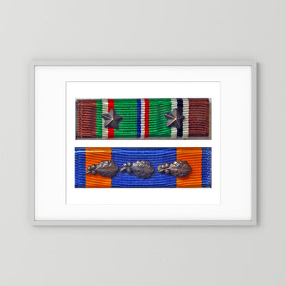 Medal Ribbons, US Army, WW2. ETO & US Air Medal. Photograph - Art goes to War