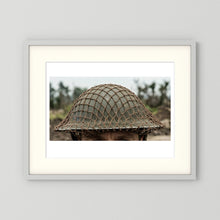 Mk II Brodie Helmet WW2 British Armed Forces. All ranks — photograph displayed in a black wood frame mockup
