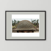 Mk II Brodie Helmet WW2 British Armed Forces. All ranks — photograph displayed in a black wood frame mockup