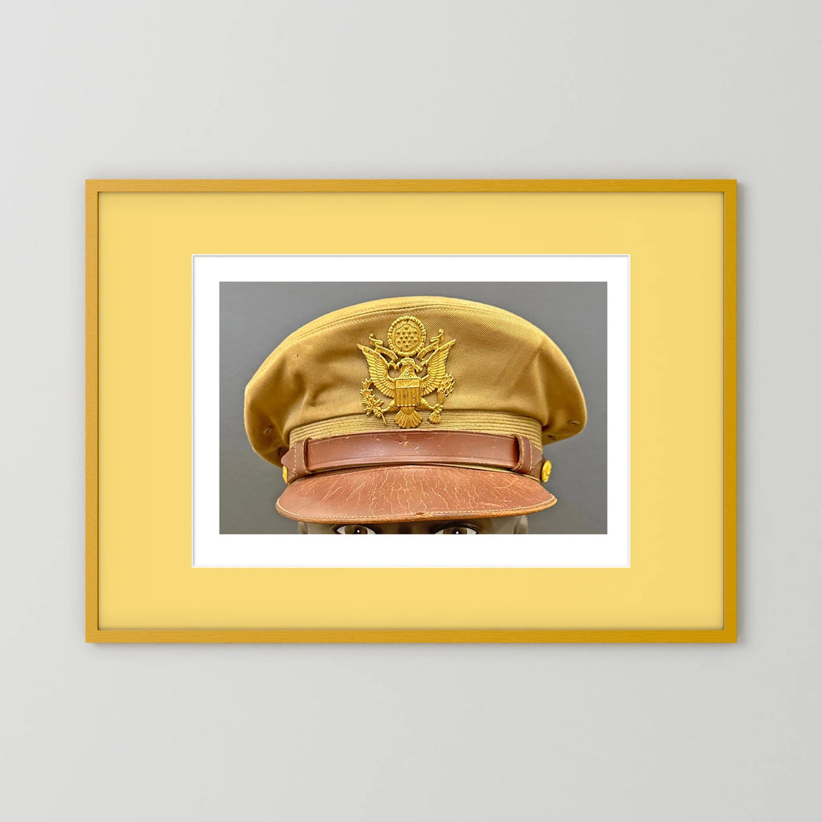 US Army Air Force, USAAF Tropical (light) Crusher Pilot Officer WW2 Visor Cap. Photograph