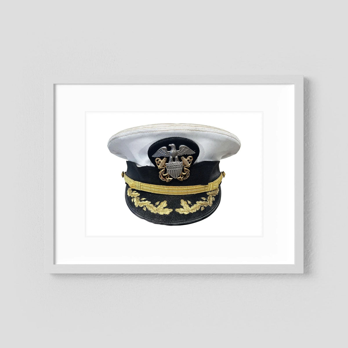 U.S. Navy Officer Combination Cap Bancroft Military Cap, Commander NSWSES. Photograph