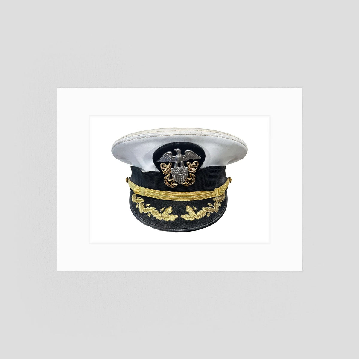 U.S. Navy Officer Combination Cap Bancroft Military Cap, Commander NSWSES. Photograph