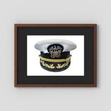 U.S. Navy Officer Combination Cap Bancroft Military Cap, Commander NSWSES. Photograph