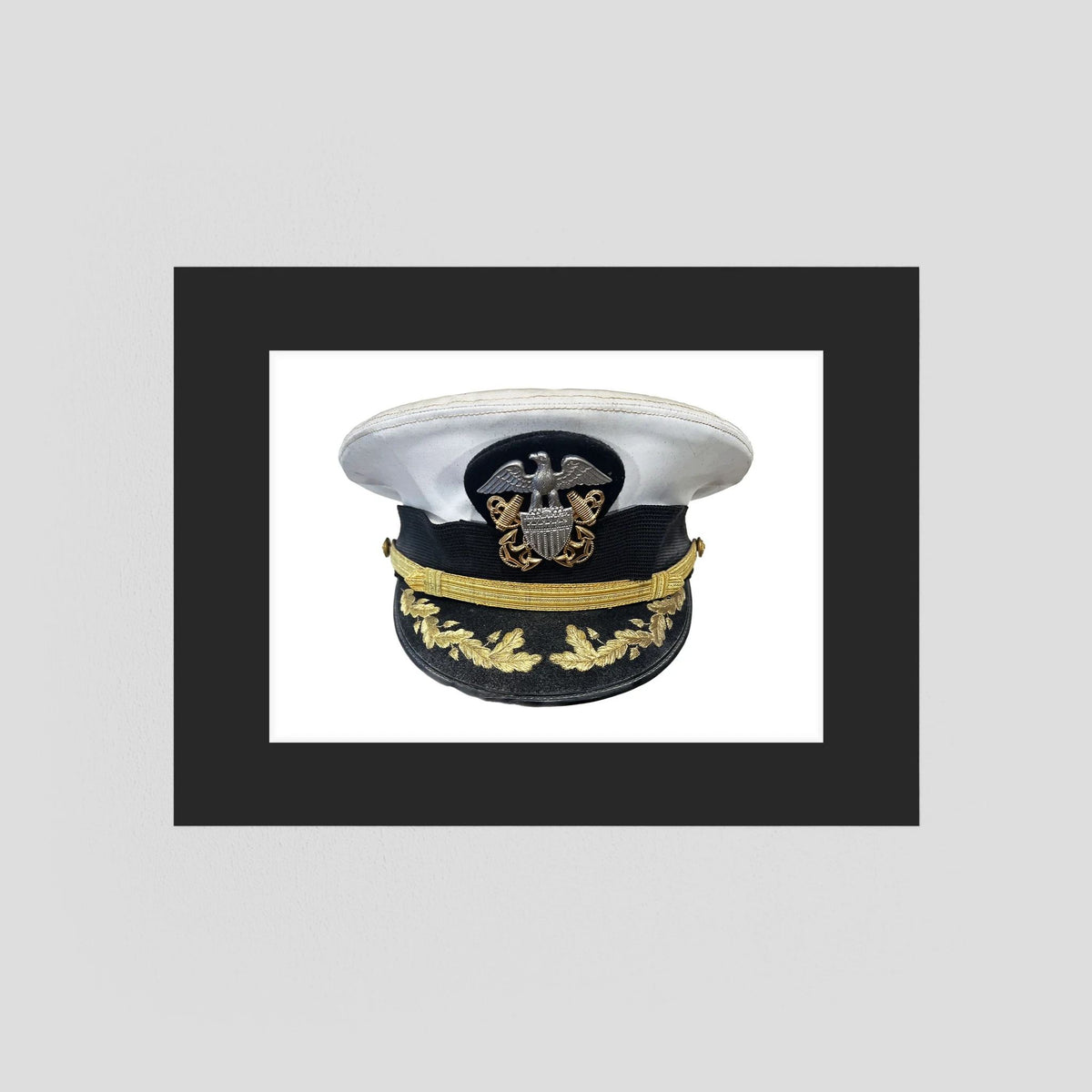 U.S. Navy Officer Combination Cap Bancroft Military Cap, Commander NSWSES. Photograph