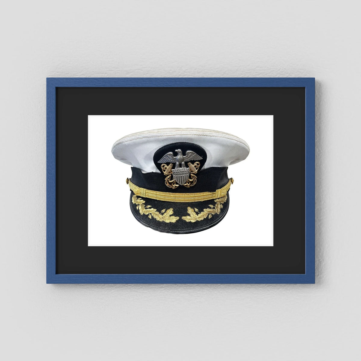 U.S. Navy Officer Combination Cap Bancroft Military Cap, Commander NSWSES. Photograph