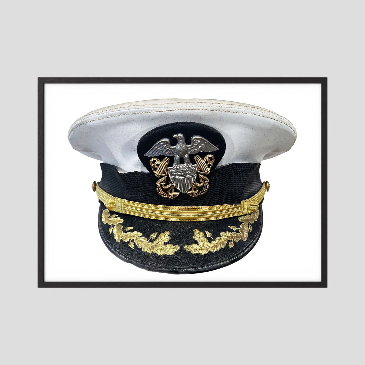 U.S. Navy Officer Combination Cap Bancroft Military Cap, Commander NSWSES. Photograph