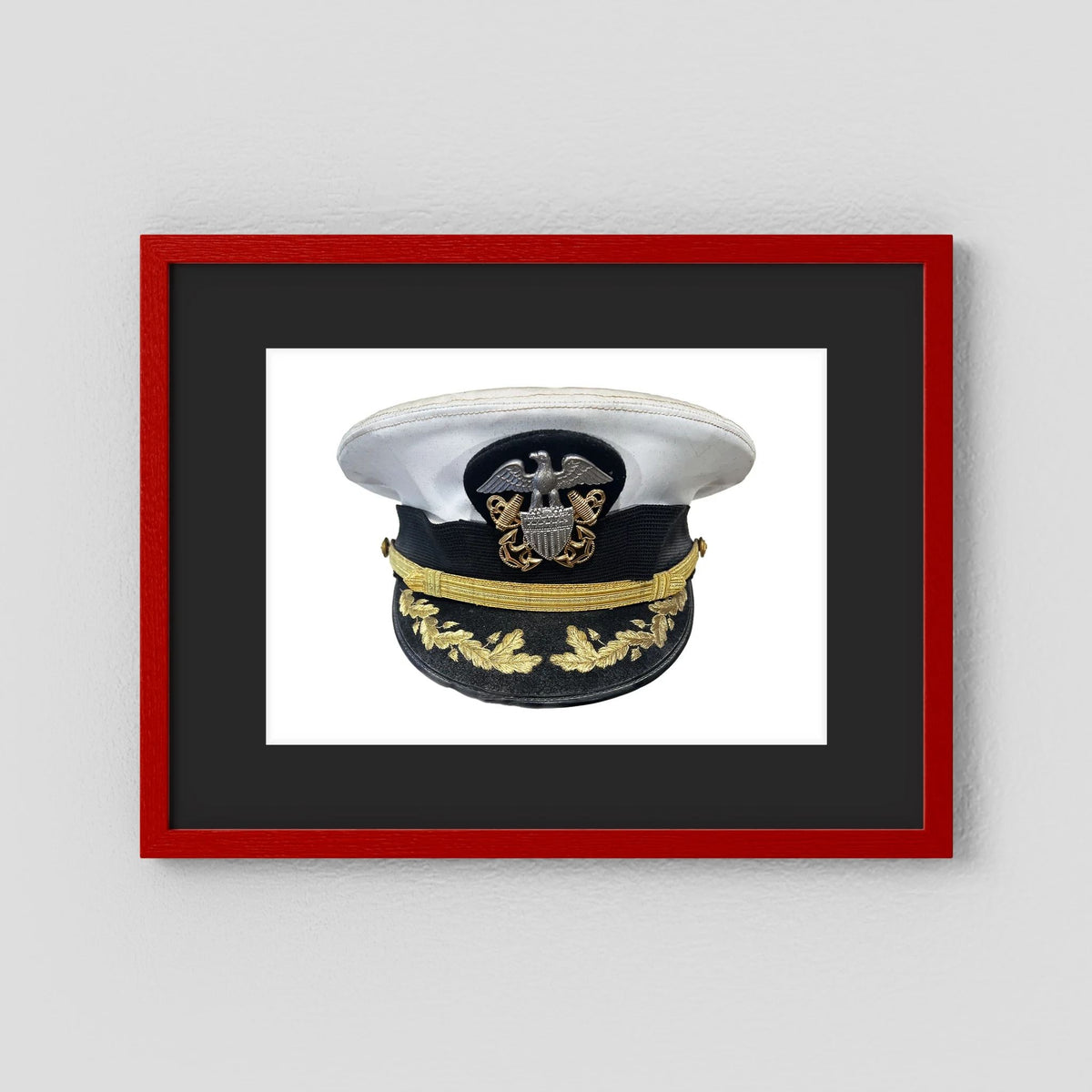 U.S. Navy Officer Combination Cap Bancroft Military Cap, Commander NSWSES. Photograph