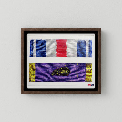 US WW2 Medal Ribbon Bar 4.  Silver Star & Purple HeartArt Print