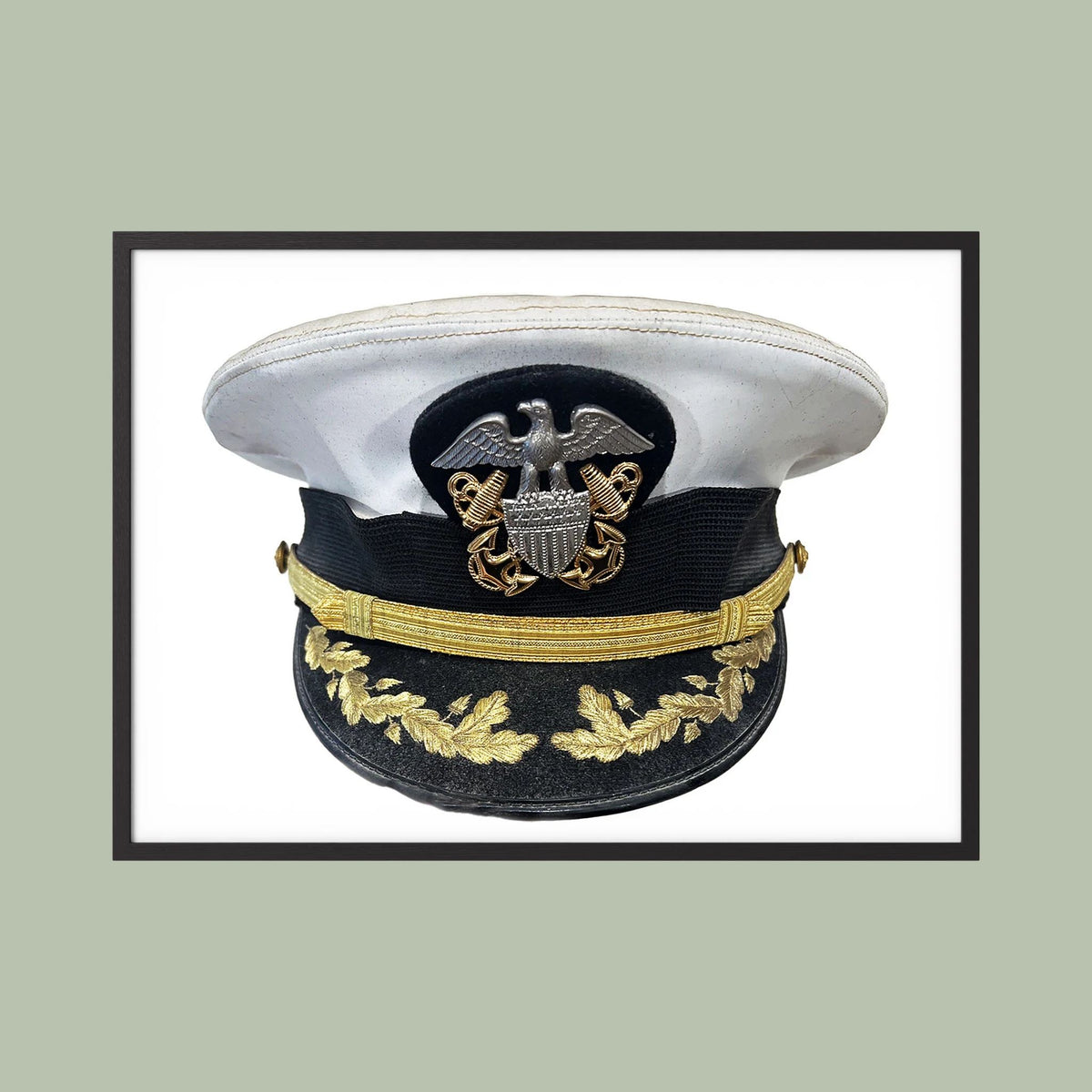 U.S. Navy Officer Combination Cap Bancroft Military Cap, Commander NSWSES. Photograph