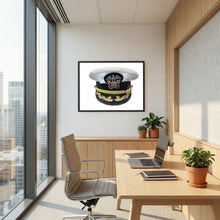U.S. Navy Officer Combination Cap Bancroft Military Cap, Commander NSWSES. Photograph