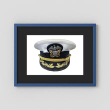 U.S. Navy Officer Combination Cap Bancroft Military Cap, Commander NSWSES. Photograph