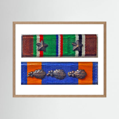 Medal Ribbons, US Army, WW2. ETO & US Air Medal. Photograph