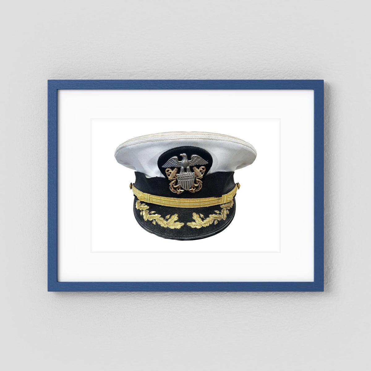 U.S. Navy Officer Combination Cap Bancroft Military Cap, Commander NSWSES. Photograph