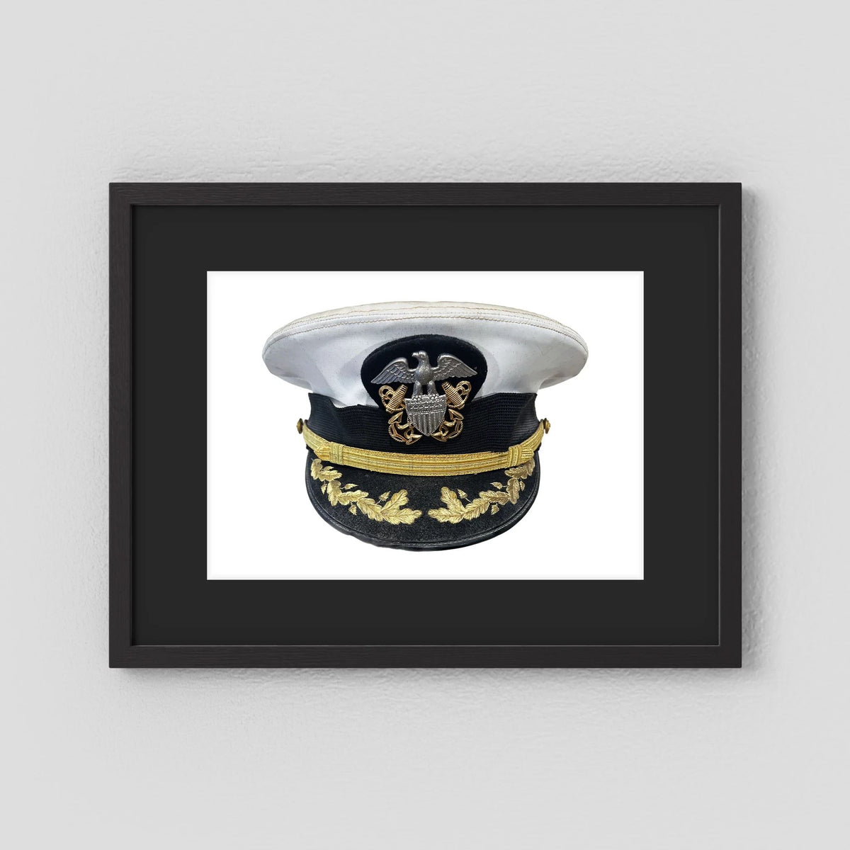U.S. Navy Officer Combination Cap Bancroft Military Cap, Commander NSWSES. Photograph