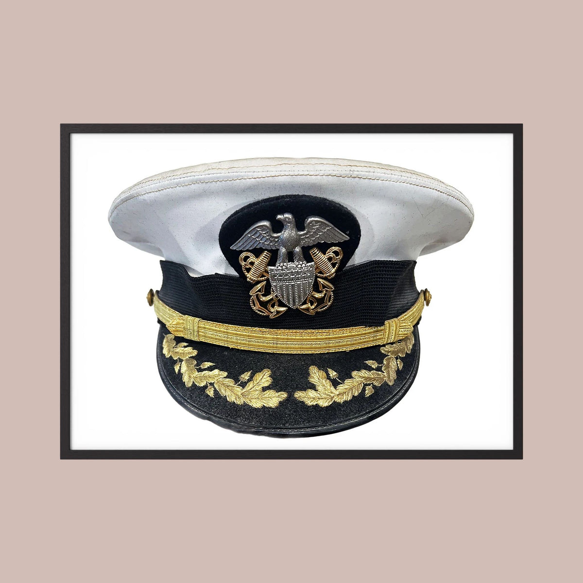 U.S. Navy Officer Combination Cap Bancroft Military Cap, Commander NSWSES. Photograph