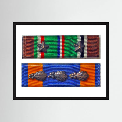 Medal Ribbons, US Army, WW2. ETO & US Air Medal. Photograph
