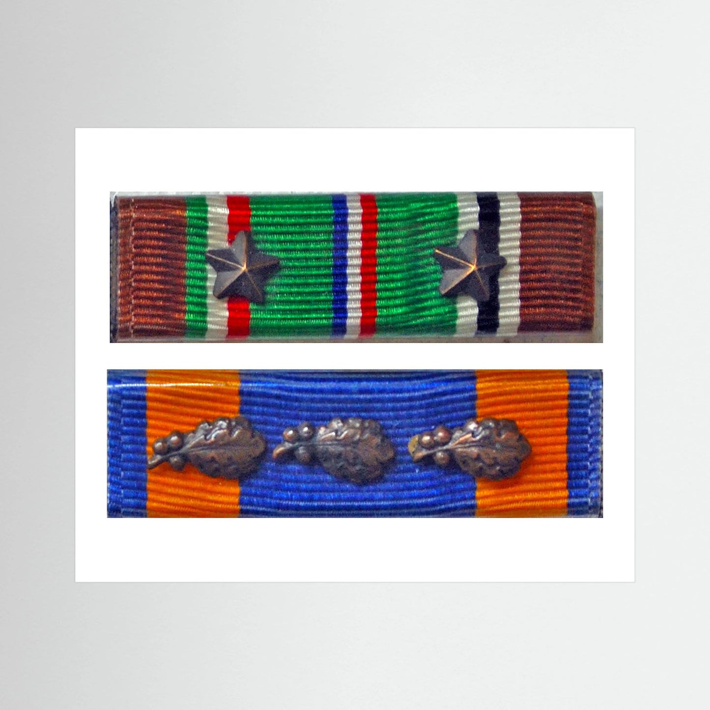 Medal Ribbons, US Army, WW2. ETO & US Air Medal. Photograph