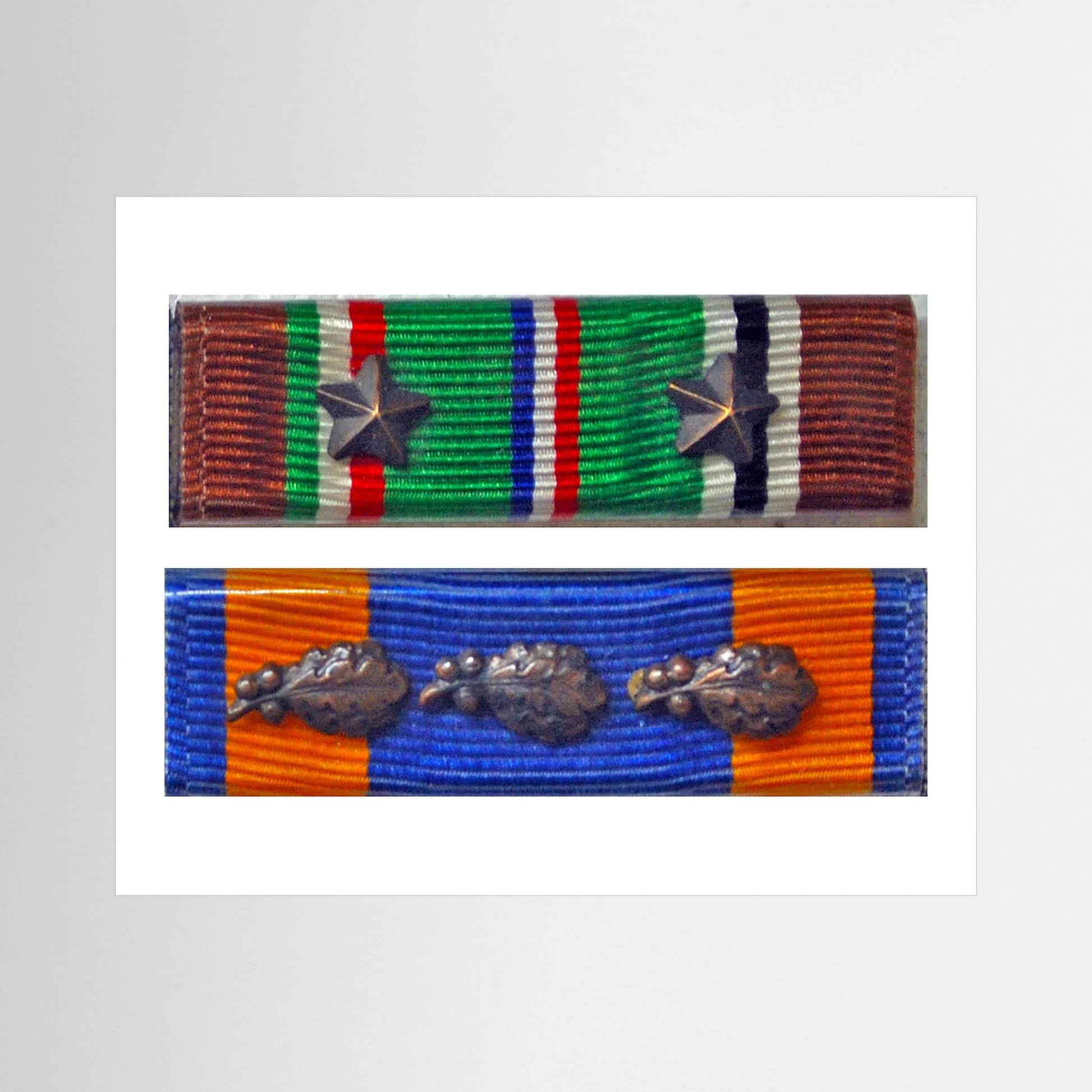 Medal Ribbons, US Army, WW2. ETO & US Air Medal. Photograph