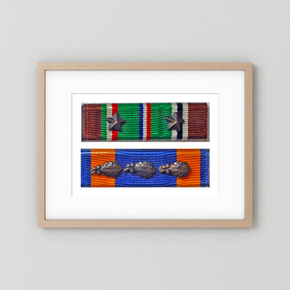 Medal Ribbons, US Army, WW2. ETO & US Air Medal. Photograph
