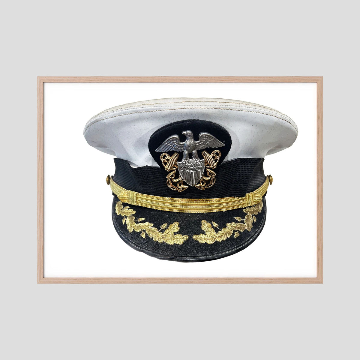 U.S. Navy Officer Combination Cap Bancroft Military Cap, Commander NSWSES. Photograph