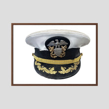 U.S. Navy Officer Combination Cap Bancroft Military Cap, Commander NSWSES. Photograph