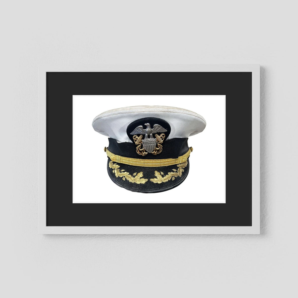 U.S. Navy Officer Combination Cap Bancroft Military Cap, Commander NSWSES. Photograph
