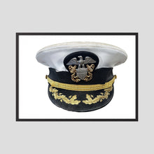 U.S. Navy Officer Combination Cap Bancroft Military Cap, Commander NSWSES. Photograph