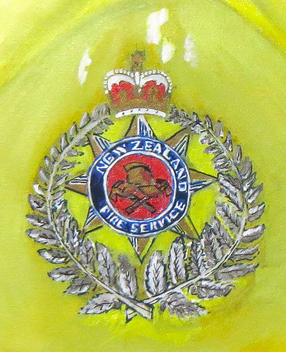 New Zealand Fire Helmet 1984 Metro Service - Art goes to War