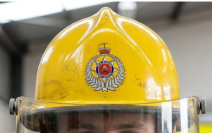 Photograph of New Zealand Fire Helmet, 1984