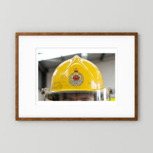 New Zealand Fire Helmet, 1984 — photograph presentation mockup