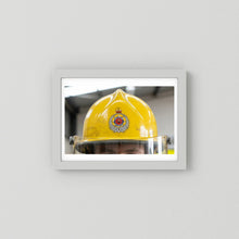 New Zealand Fire Helmet, 1984 — photograph presentation mockup