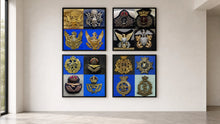 New Zealand Police & Fire Helmet Cap Badges, Late Twentieth Century. Photograph - Art goes to War