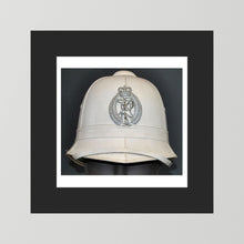 New Zealand Police Helmet, 1984, White Summer — photograph presentation mockup