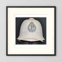New Zealand Police Helmet, 1984, White Summer — photograph presentation mockup